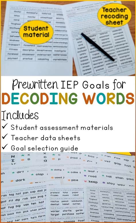 Sample IEP Goal By the end of the IEP period, when given a list of 40 multisyllabic words containing closed, open, consonant. . Iep goals for decoding multisyllabic words